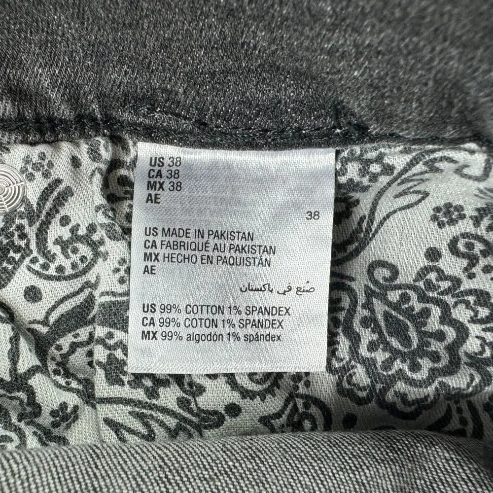 Sun + Stone Mens Athletic Slim Fit Oil Chrome Wash Jeans Gray 38